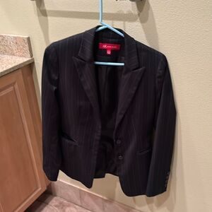 Ann Klein woman navy blue striped blazer